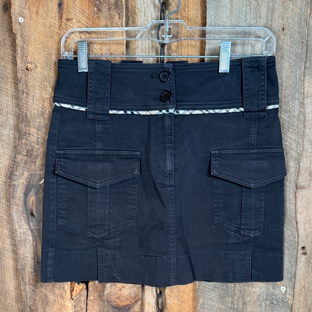 Burberry Black Cargo Mini Skirt
